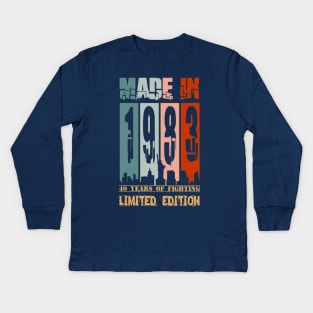 Made in 1983. 40 years of Fighting. LIMITED EDITION Kids Long Sleeve T-Shirt